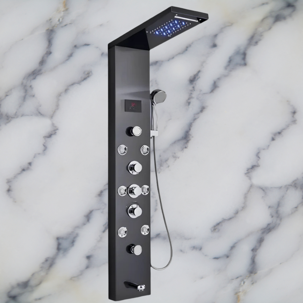 HydroLux – Colonne de douche LED hydromassante-bullededouche