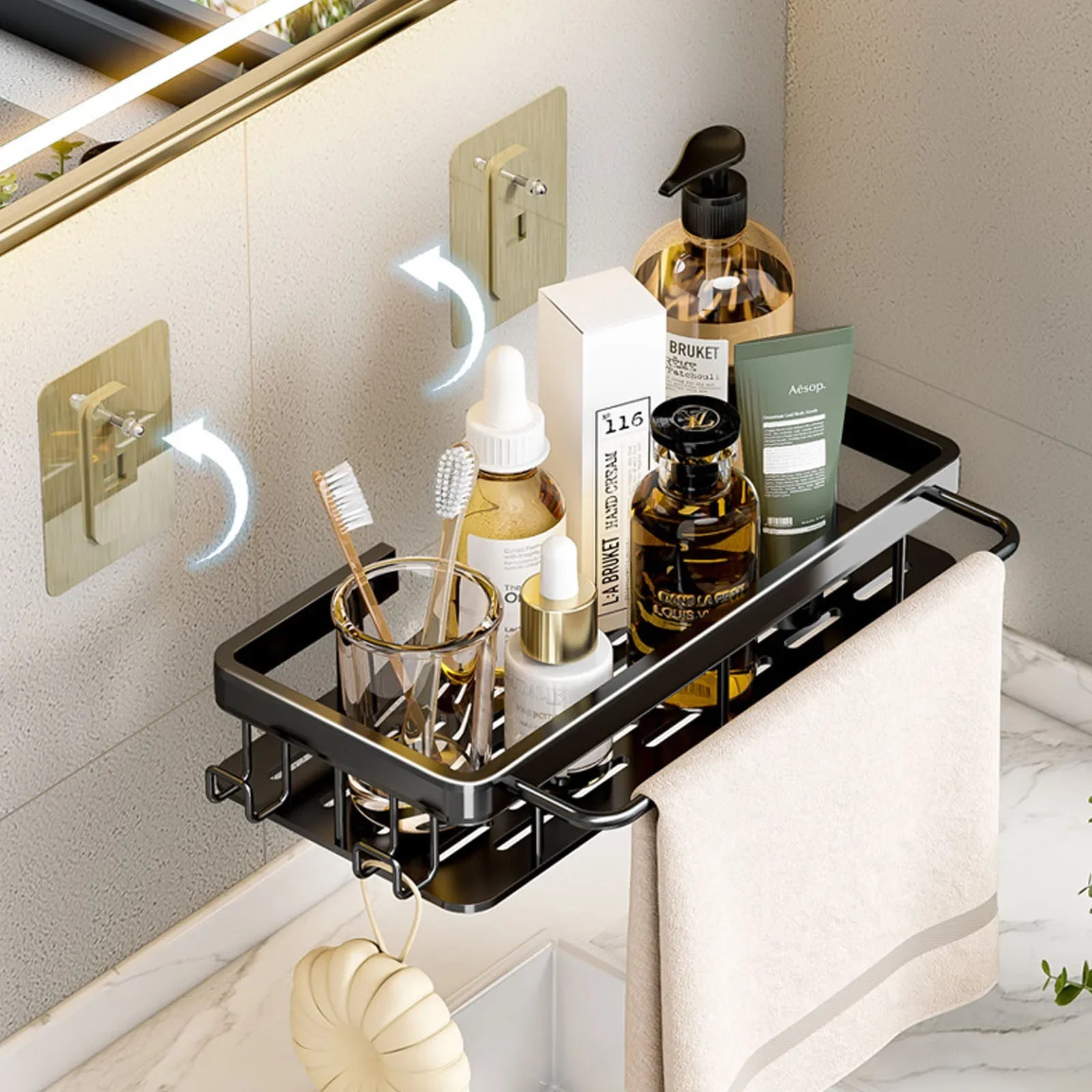 Étagère Salle de Bain Sans Percer-bullededouche